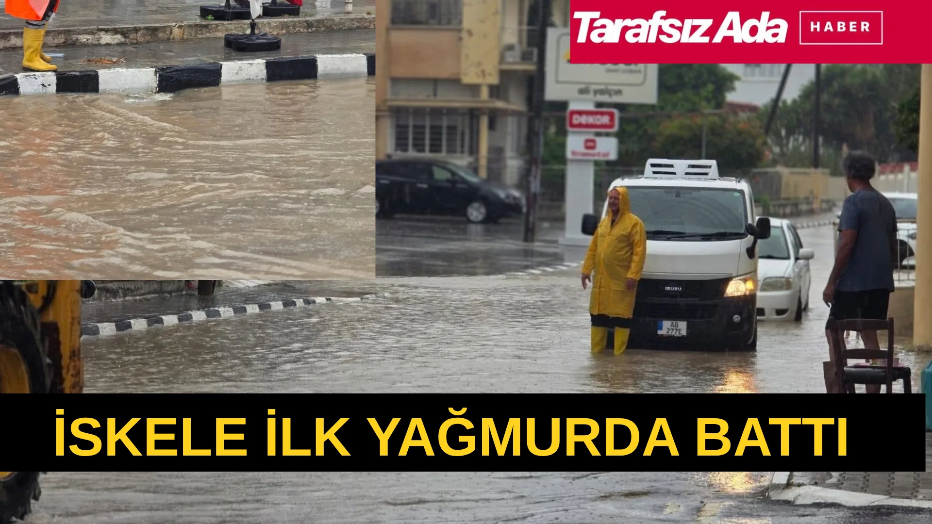 Sağanak yağış İskele’yi felç etti